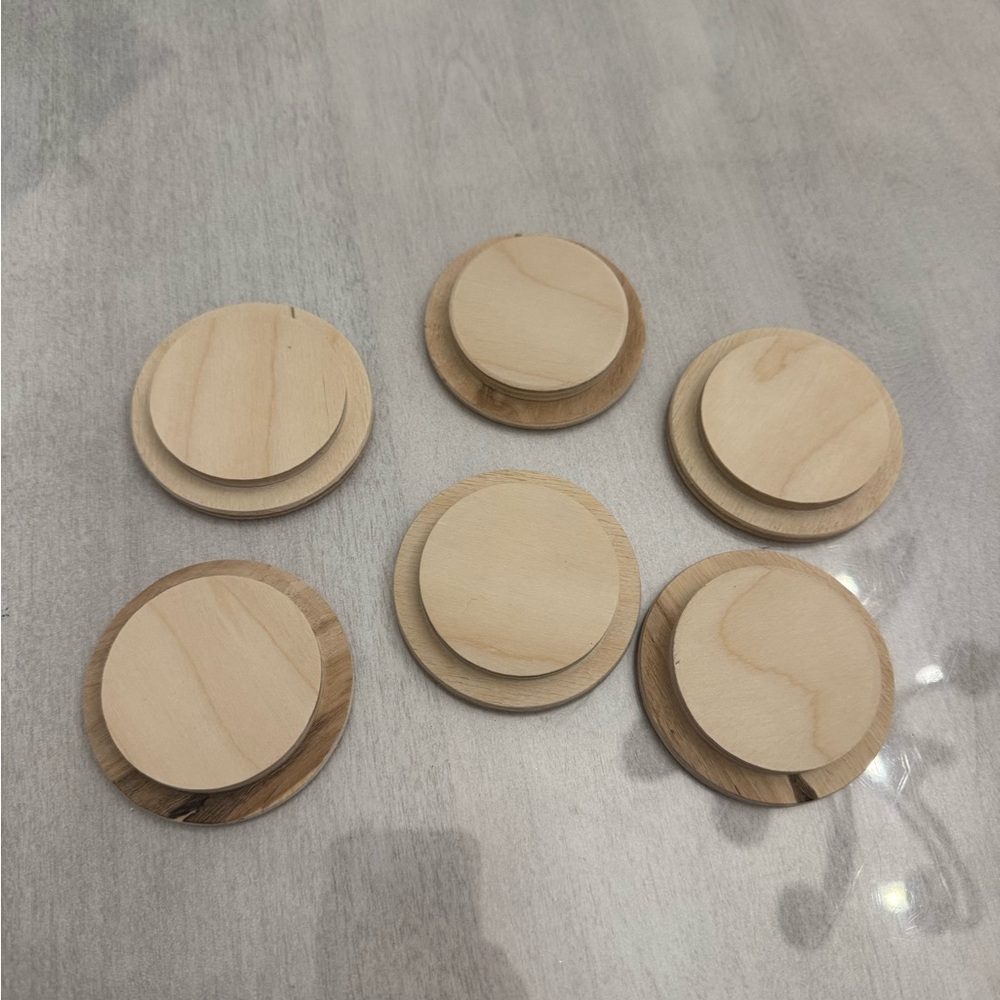 NWOT Wooden Oui Yougurt Jar Lids